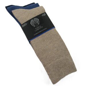 VINCE CAMUTO Men's Wide Rib Dress Socks 3-Pairs Tan/French Blue/Navy One Size